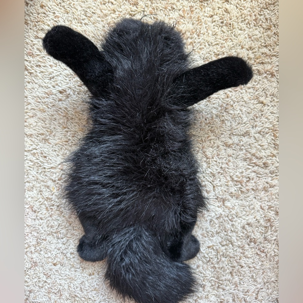 Vintage TY Onyx Black Cat Plush Persian Realistic Stuffed Animal - Picture 2 of 10